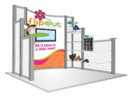 Flipout 10x10 trade show displays by Structurz Exhibits and Graphics.