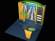 Contemporary 10x10 trade show displays by Structurz Exhibits and Graphics.