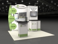 LogiXML 10x10 trade show displays by Structurz Exhibits and Graphics.