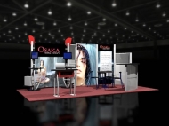 Osaka 10x20 trade show booth by Structurz Exhibits and Graphics.