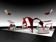 Ferring trade show island displays by Structurz Exhibits and Graphics.